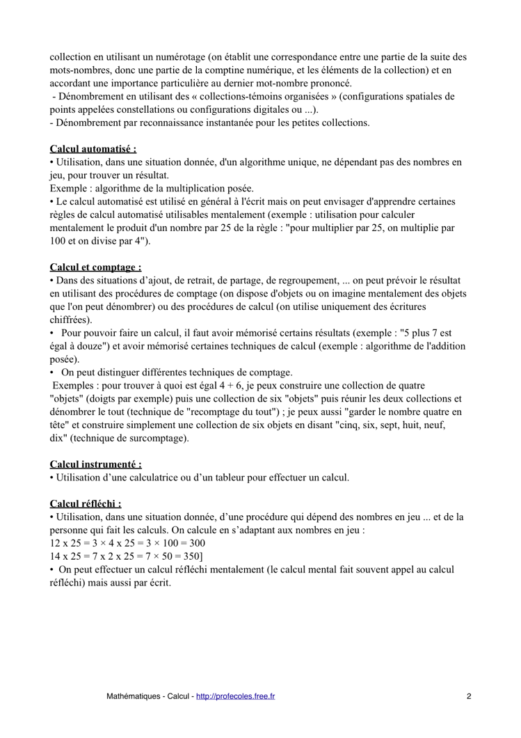 Fiche mathématiques calcul page 2